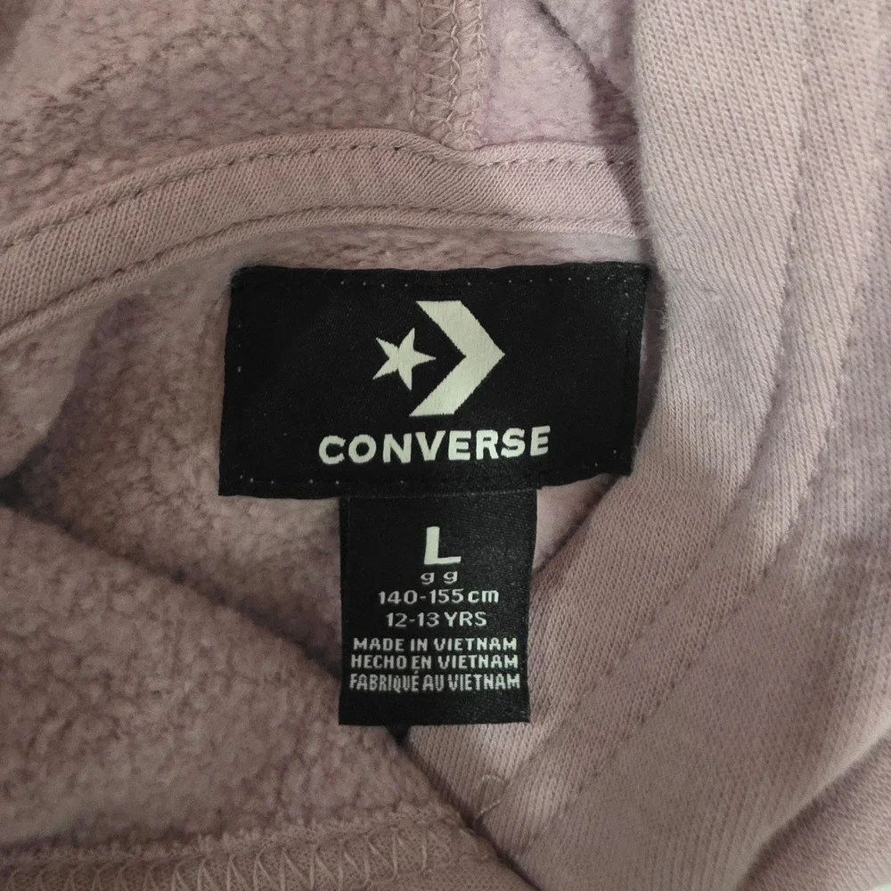 Converse Kids Girls Lavender Purple Chuck Taylor Logo Hoodie Size L 12-13 Yrs